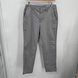 Gap Women Downtown Khaki Pants Size 8 Pilot Grey Straight Leg Stretch Chino